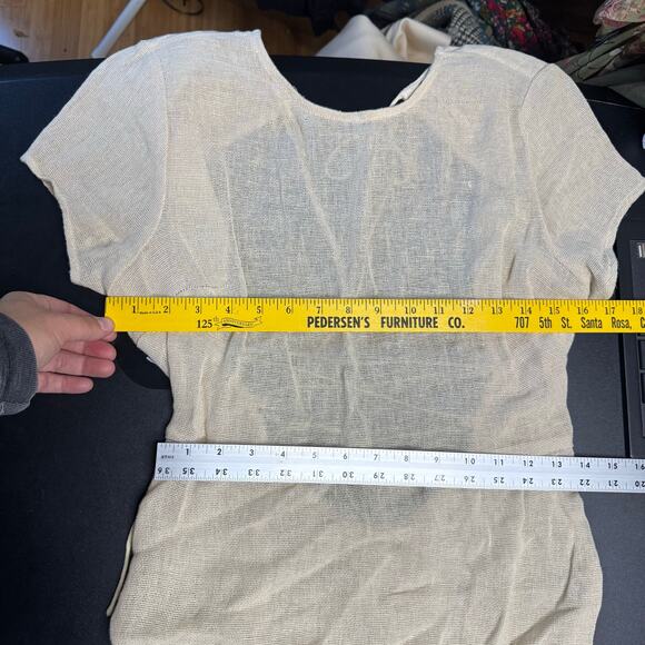 Free People Free-est Baby Tee Maxi Dress Womens Size Small Beige Sheer Boho - Picture 10 of 15